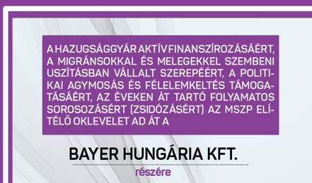 Bayer Hungária Pro Propaganda-díjas mondása: A köztévé etikus, politikailag független csatorna