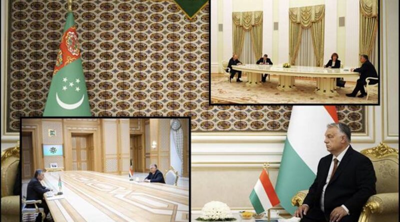Biztos távolságban.... - Orbánt a baráti Türkmenisztánban is giga-asztal választotta el vendéglátójától