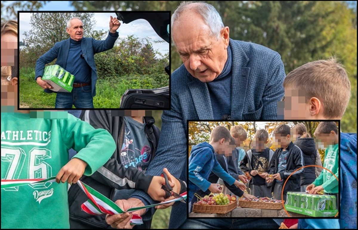 Polgármesteri játszótéravató egy tálca sörrel, pálesz-igérvénnyel, ja és gyerekekkel