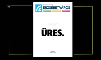 Nem a tinta, vagy a mondandó fogyott el - Az Erzsébetváros Újság aktuális száma üres címlappal jelent meg
